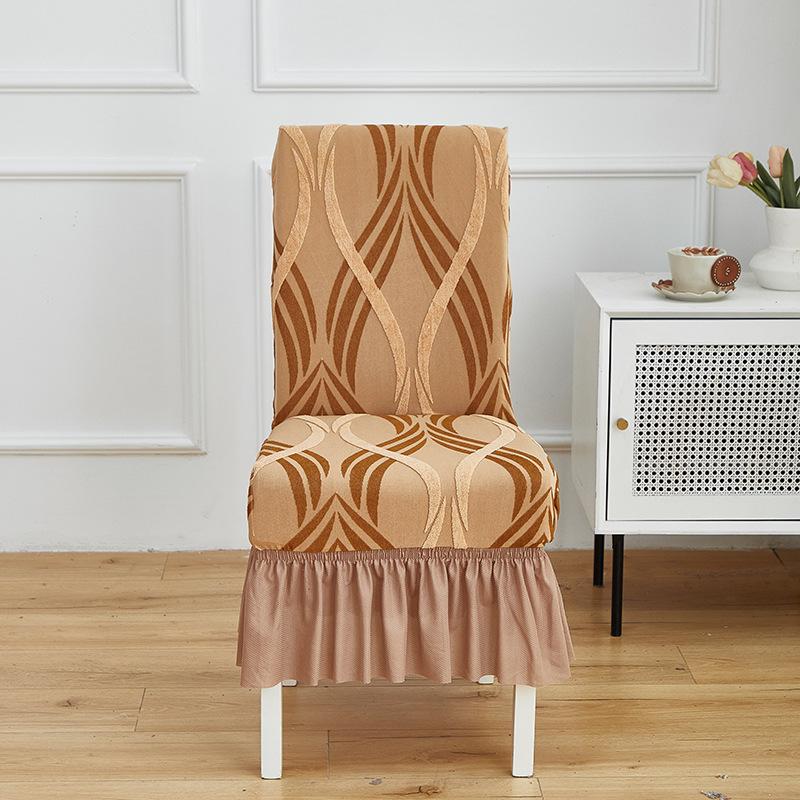Thickened Chair Cover All-inclusive Skirt Chair Cover All-season Elastic Jacquard Stool Cover Dining Chair Cover
