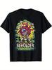 [Adventure Time Tee] Men's Casual Adventure Time Black T-Shirt | Short Sleeve Cr