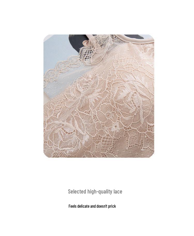 Silk Strapless Lace Trim Padded Camisole Bra