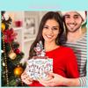 White Hand Painted Pattern Christmas Theme Gift Box For Holiday Party Atmosphere