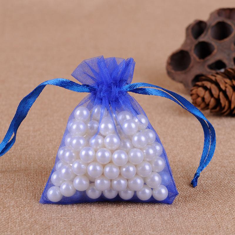 100PCS Various colors and sizes Organza Drawstring Bag Jewelry Packaging Bags Wedding Gift Storage Drawstring Pouches