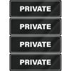 Private Sign Acrylic 9 X 3 Inches Self-Adhesive Waterproof Plastic Door Wall Sign for Business Office 4 Pack
