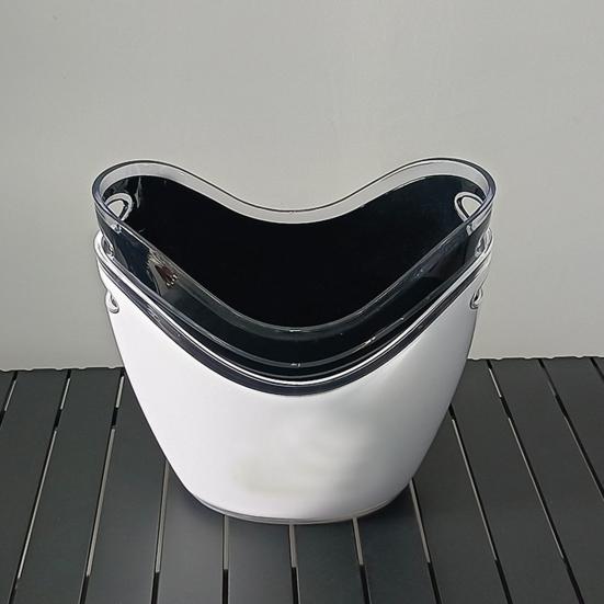 Huaqianguhh Double Layer Ice Bucket, Long-Lasting Cold Preservation, with Handles Drink for Beverage Cocktail Bar Parties
