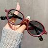 Retro Small Frame Presbyopia Photochromic Glasses Oval Frame Green Tortoiseshell Reading Glasses Anti Blue Light Eyewear