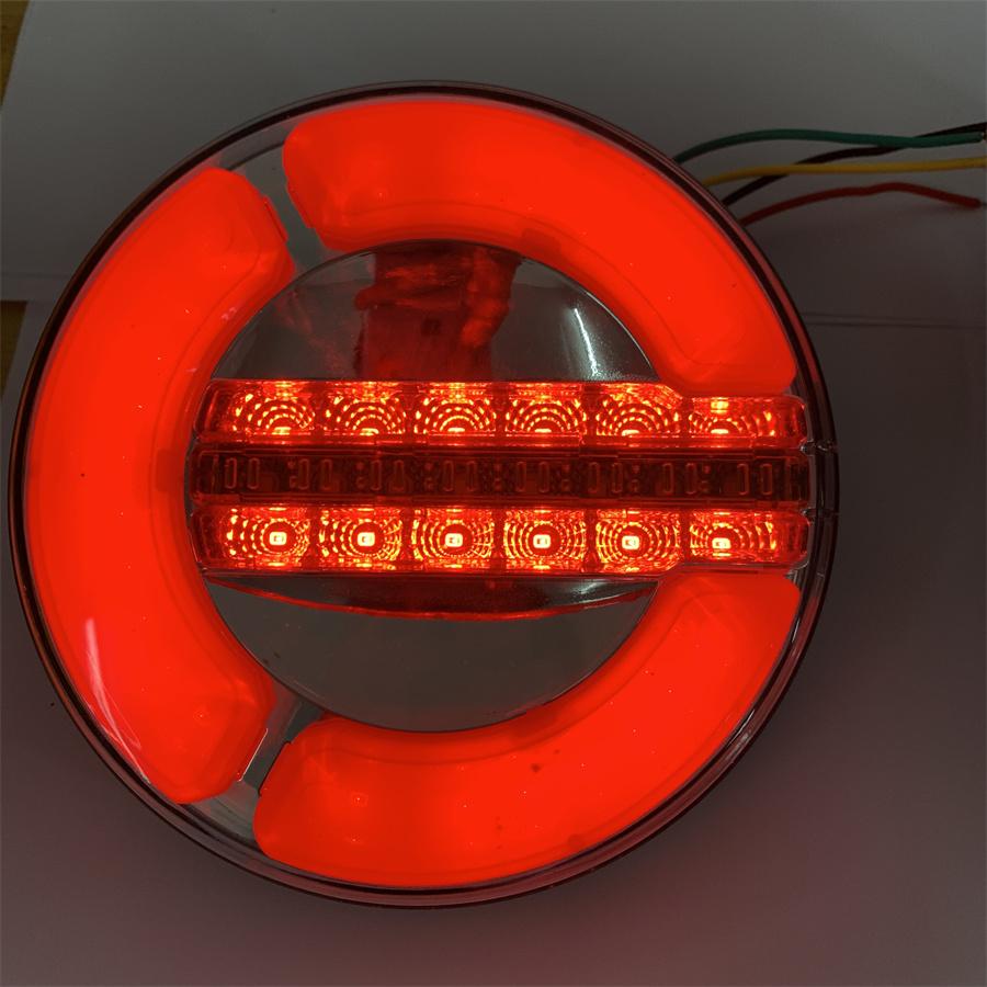 1Pcs  Waterproof Round Rear Truck Tail Light Universal for 12V 24V Vehicles