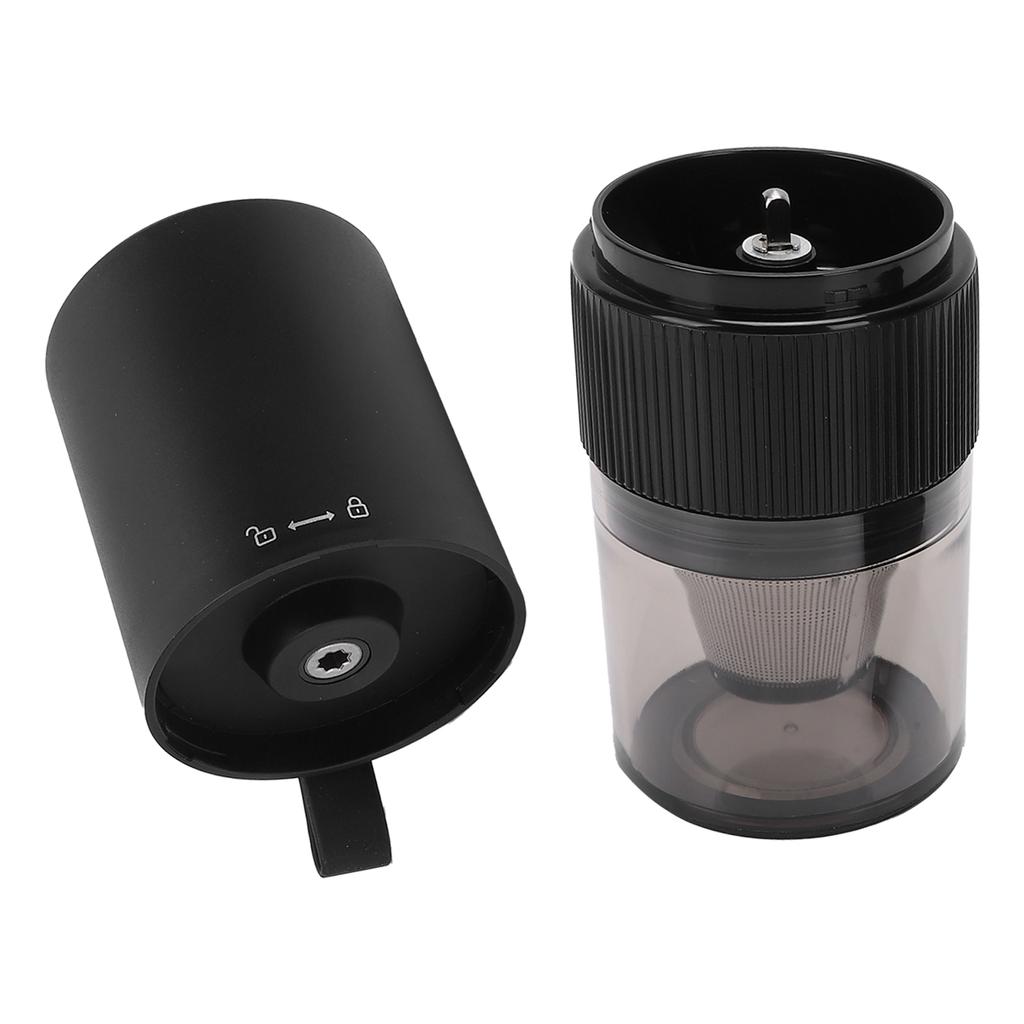 Portable Electric Coffee Grinder with Handle USB Rechargeable Auto Stop Quiet Adjustable Small Coffee Bean Grinder for