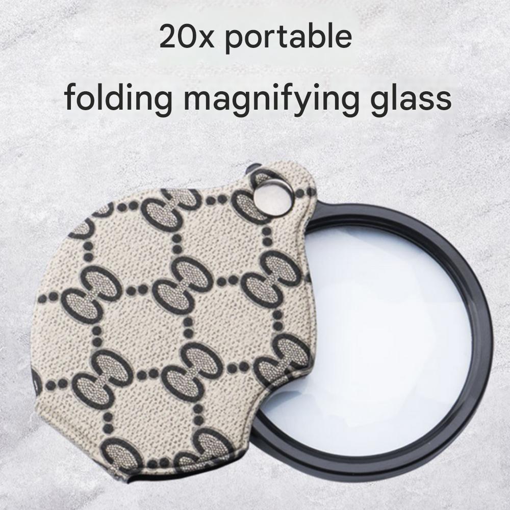 Miniaturowa lupa 20x z luksusowym, przenośnym skórzanym etui