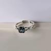 Retro Thai Silver Zircon Iridescent Ring: Trendy High-End Fashion Accessory for Women