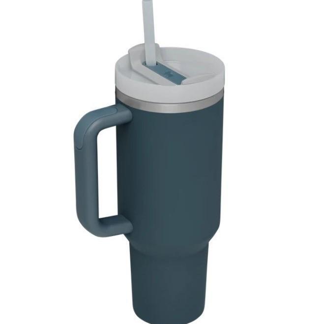 Cross-border 40oz Insulated Stainless Steel Car Cup with Handle and Straw. 1200ml