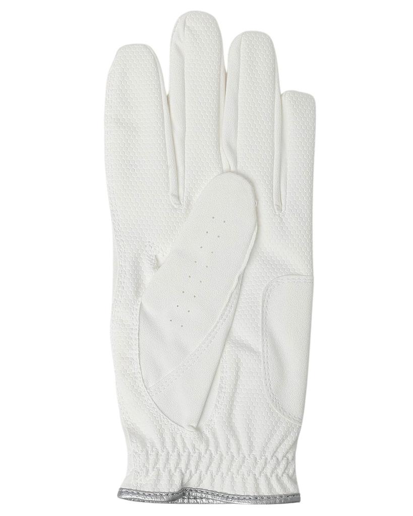 St. Andrews Men's Golf Glove (Synthetic Leather, Single Hand) - Size LL (25-26cm) - 042-5985251 031_White x Silver