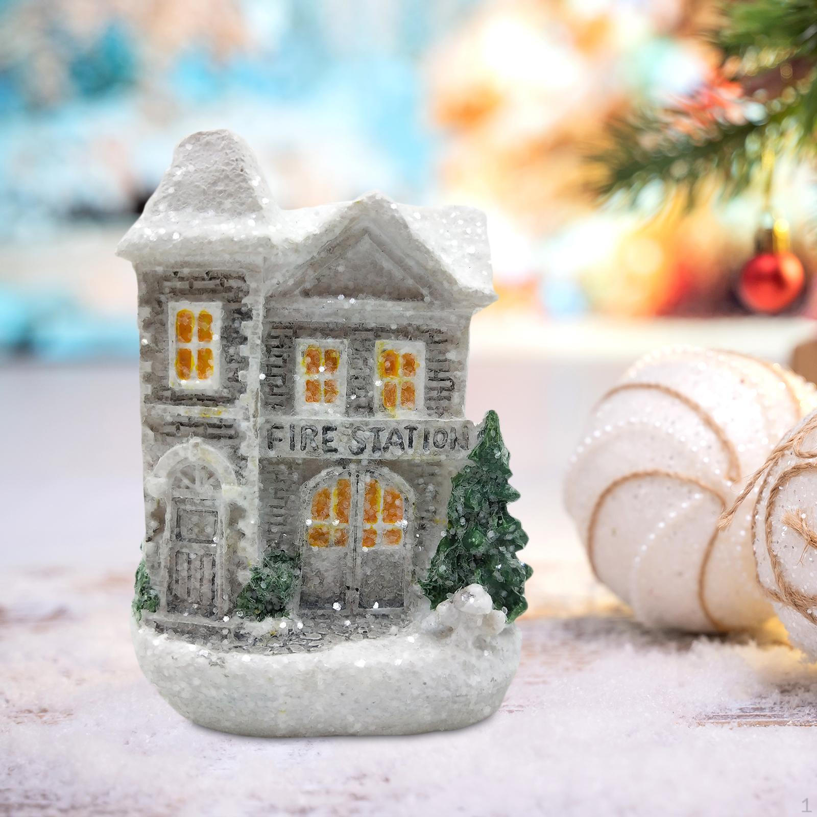 

Рождественский яркий дом, освещенный орнамент, нежный снежный домик из смолы для вечеринок Style C