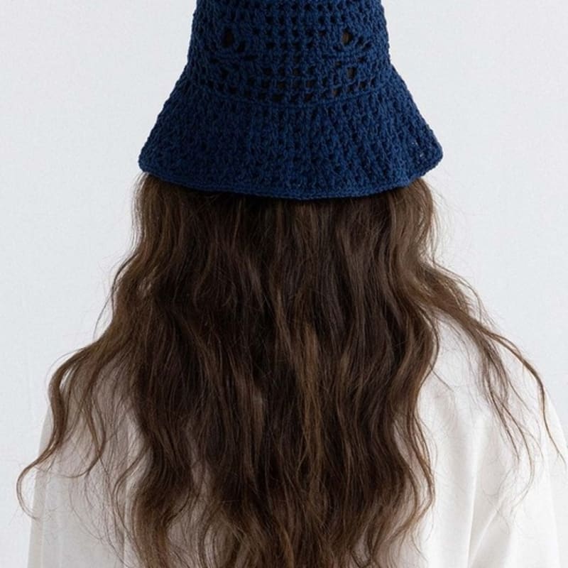 POHIES COTTON BUCKET HAT-NAVY/BLACK/IVORY