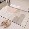 Minimalist Style Light Colored Geometric Rug Diatomaceous Earth Floor MatBathroom Toilet Balcony Water Absorbing Anti Slip Pad