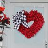 Red Heart Wreath Valentine's 5.7'' Wall Hanging Door Artificial Garland for Festival Wedding Home Photo Props Decor