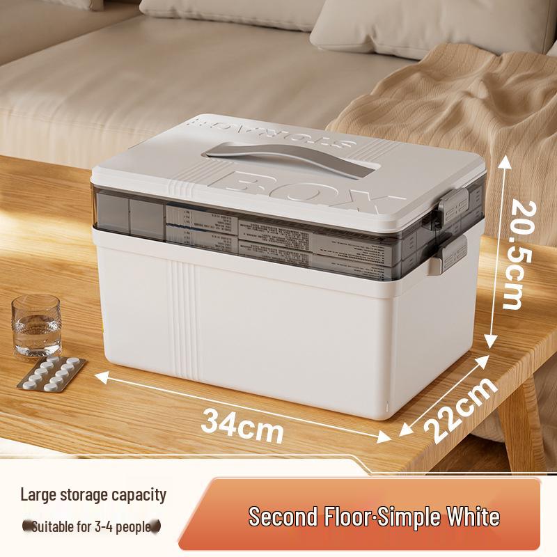 Portable Large-Capacity Multi-Layer Medical Storage Box for Family Use