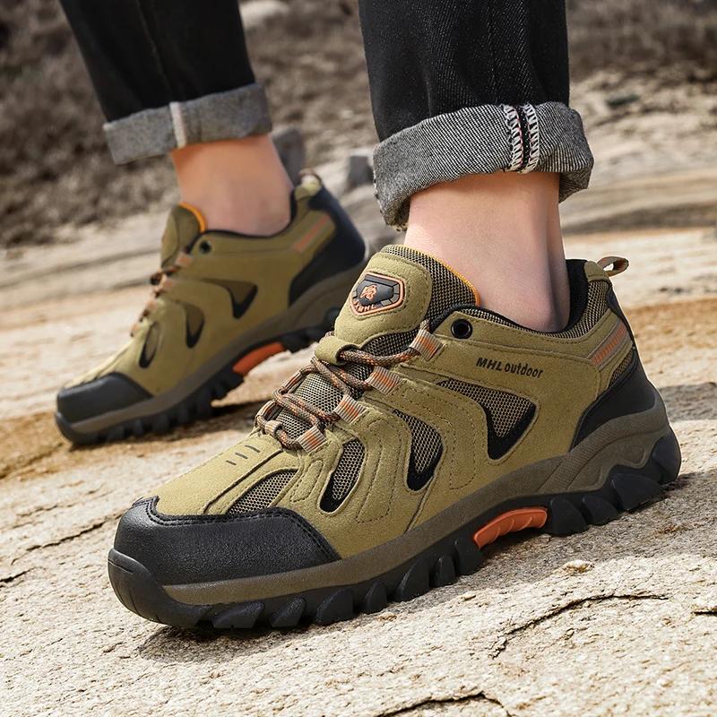 Outdoor Hiking Shoes Men Low-top Bottom Shock-absorbing Men Shoes Comfortable Shock-absorbing Breathable Casual Sport Men