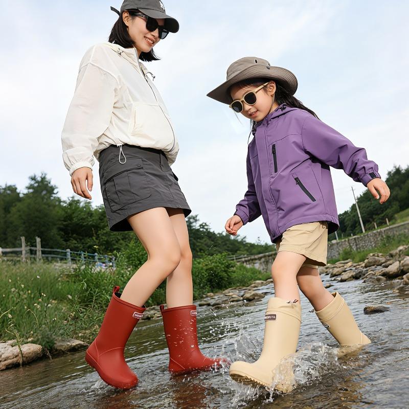 Quality Parent-child Rain Shoes Outdoor Travel Camping Wading Rain Shoes Women Daily Rainy Day Commuting Work Adult Rain Boots Men