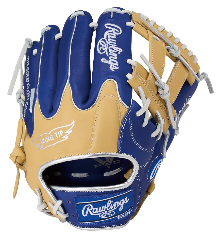 Rawlings HYPER TECH COLORS Baseball Glove for Throw Men's (GS5FHTC565W) Softball, All-Around, Indigo/Camel, 11.75 inches, Right-Handed