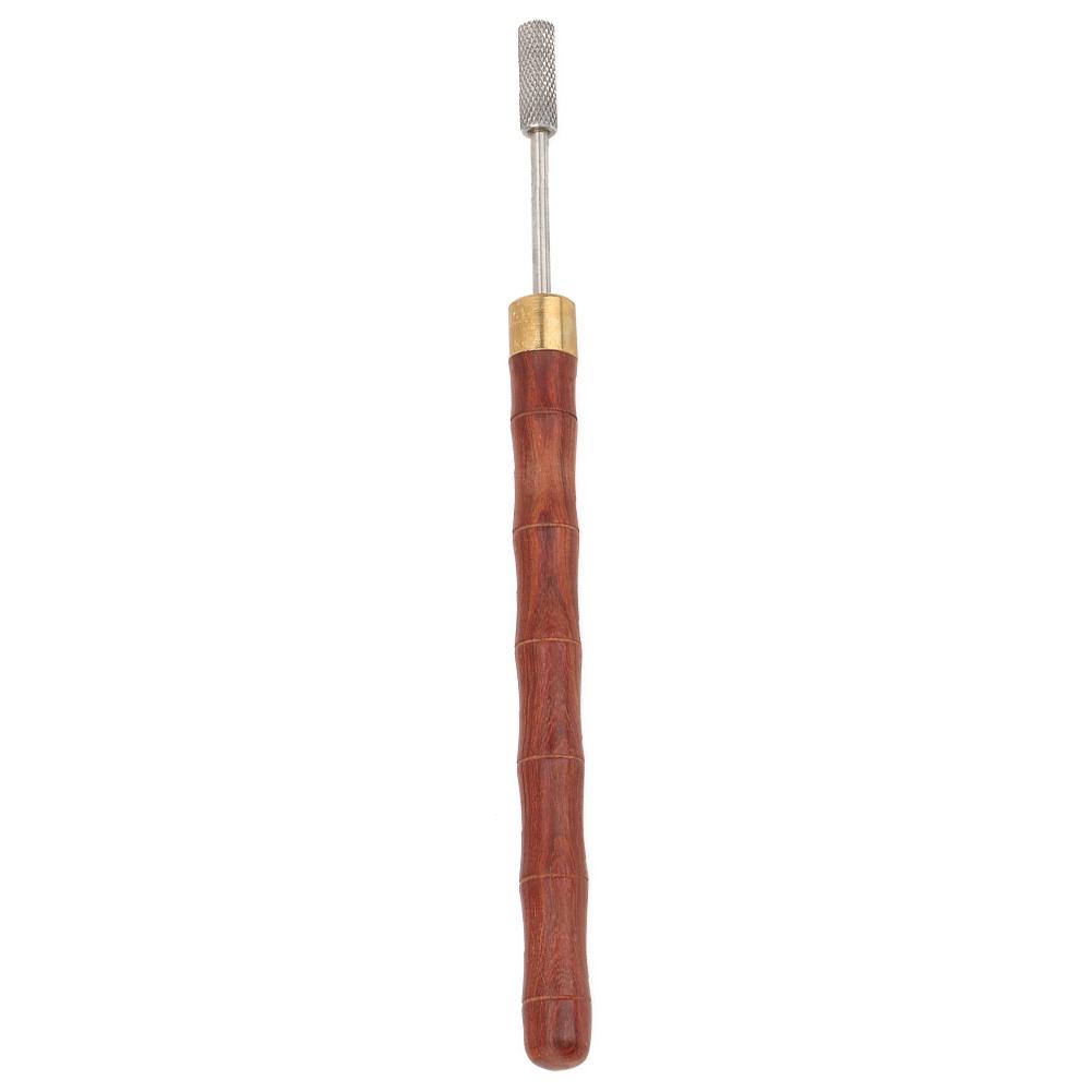 Sandalwood Handle Brass Head Leather DIY Craft Edge Dye Roller Oil Pen Belt Finisher (Red)