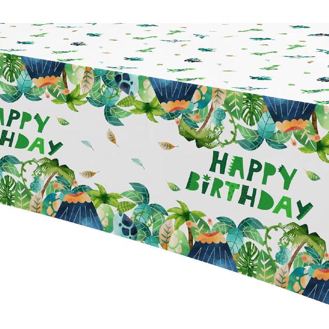 Dinosaur Birthday Party Supplies Tablecloth, Disposable Dinosaur Party Tablecover Decorations, Dino Theme Table Decorations for 1st 2nd 3rd Birthday,