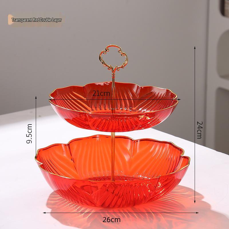 Exquisite Bear Fruit Plate: Multi-Layer Dessert & Candy Display for Luxurious Living Rooms.