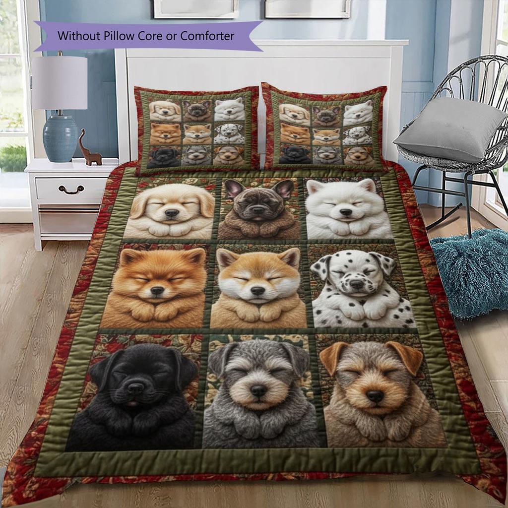 Cartoon Pattern Bedding Quilt Set Quilt Cover Pillowcase Home Decoration Birthday Gift (1 * Duvet Cover + 2 * Pillowcase, Without Core)