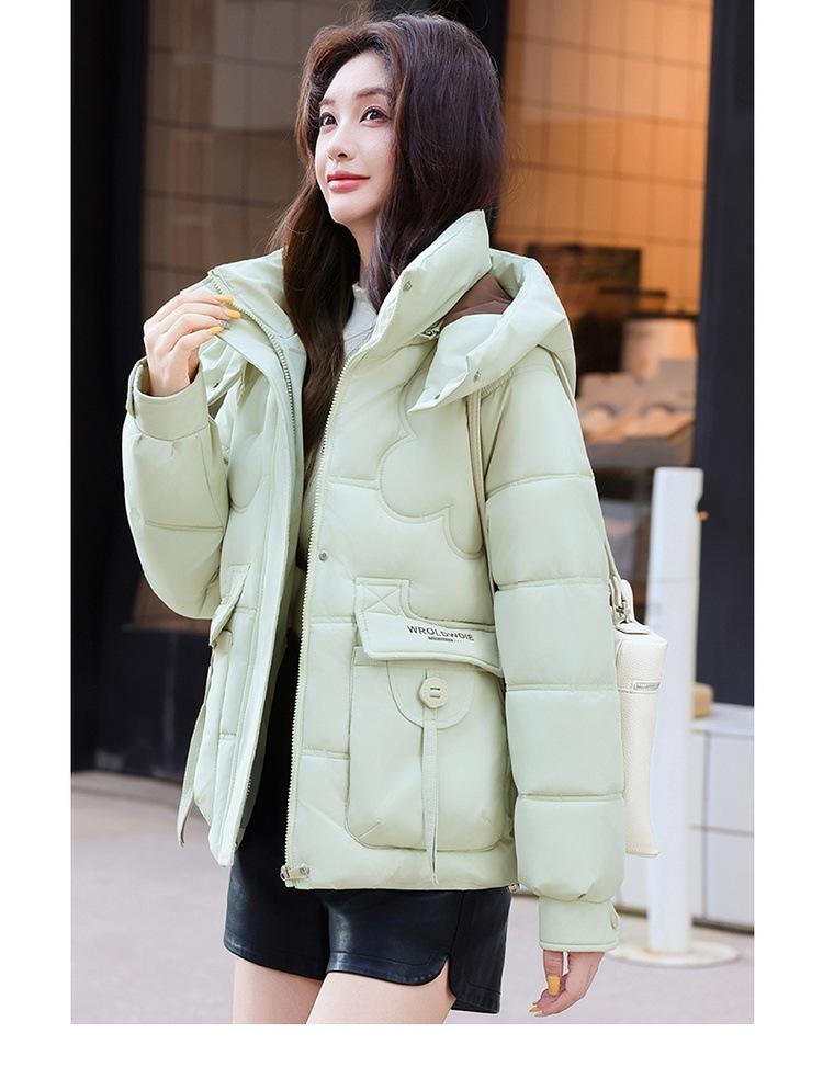 Damen Kurze Kapuzenjacke Winddicht Dick Warm Winterjacke