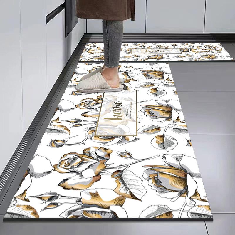 

Цветы Коврик для кухни Коврик для входа в дом Украшение Коридора Балкона Длинные ковры Прачечная Нескользящий коврик 40*60cm