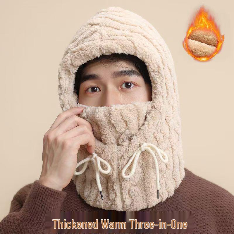 

Унисекс зимняя шапка Lei Feng: Ветрозащитная, плюшевая, защищающая уши, холодостойкая шапка с маской для езды