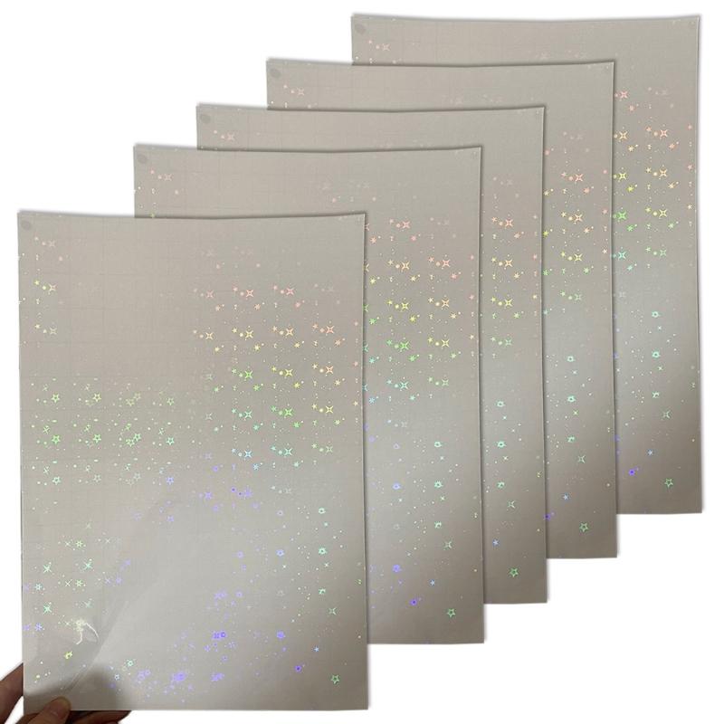 

8.27x11.69Inches Butterfly Glass Heart Shape Holographical Cold Laminated Film Glitter Holographical Overlay Laminating