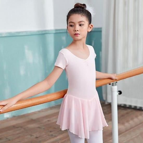 Girls' Dancewear: Summer Ballet Skirt, Toddler Exam Practice, Short-Sleeve One-Piece Skirt