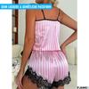 PJAMOX Pyžamový set Dámská noční košilka Sexy pyžamo Růžová noční košile Kalhotky