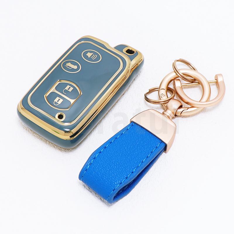 Gold Edge Tpu Auto Keyless Shell Fob Holder For Lexus Lc 200 Car Key Case For Toyota Prius 30 Alpha Aqua Land Cruiser Auris
