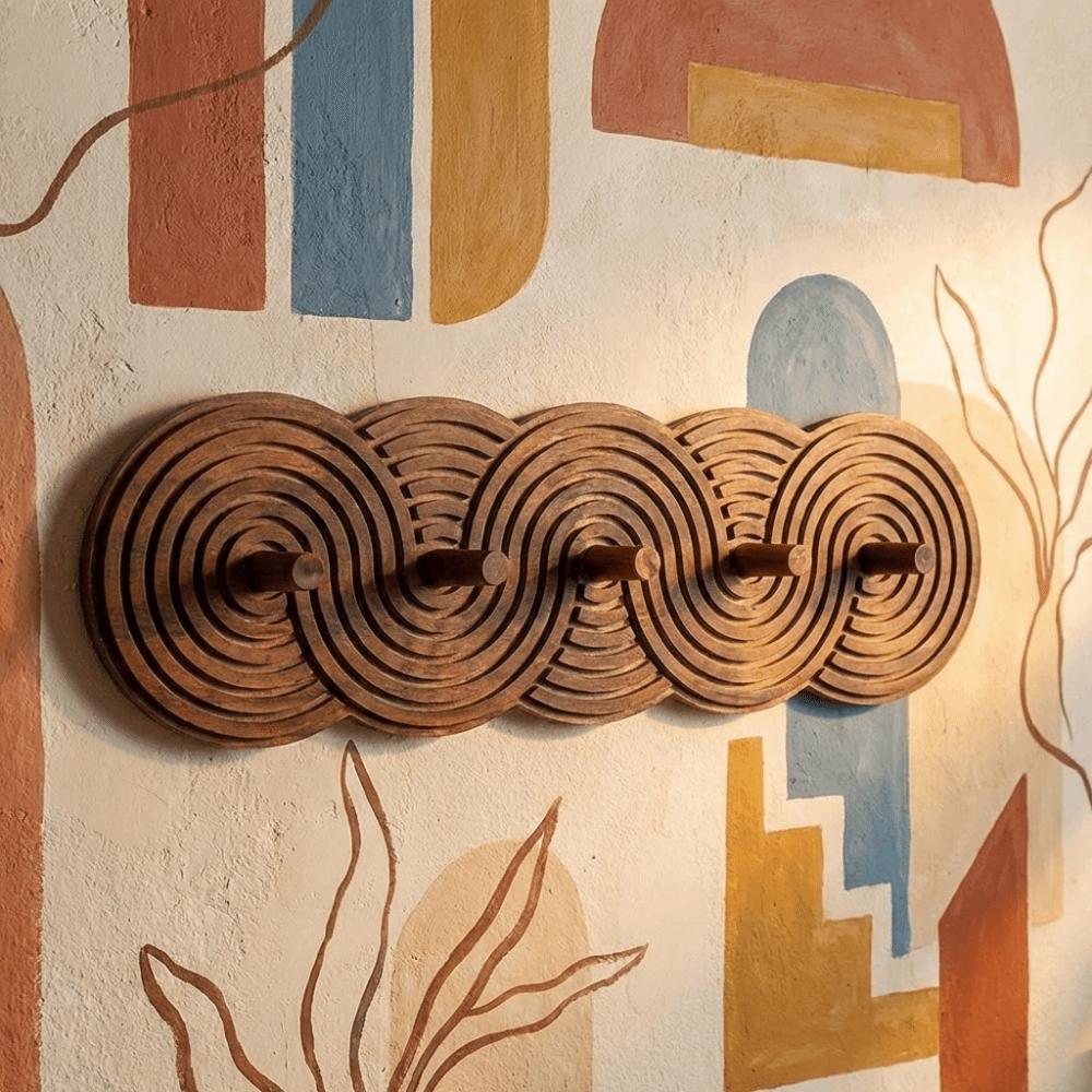 Bohemian Style Wall-Mounted Organizer Modern Entryway Organizer Key Storage Rack  Interior Decor