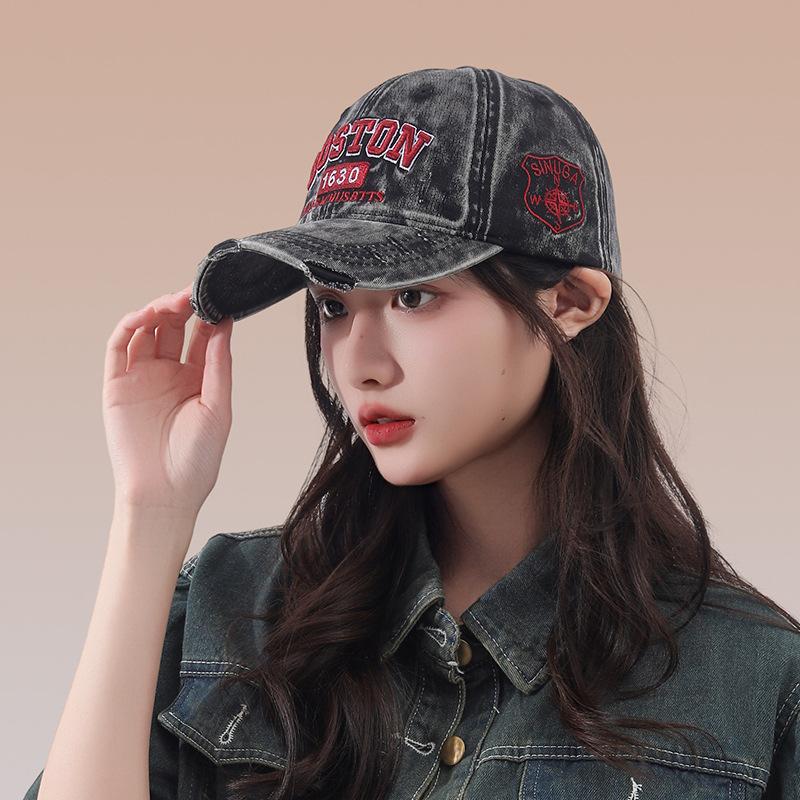 

Deep Top Big Head Circumference Embroidery Letter Baseball Cap Women Spring Summer Versatile Cap Men Sun Protection Adjustable чорний
