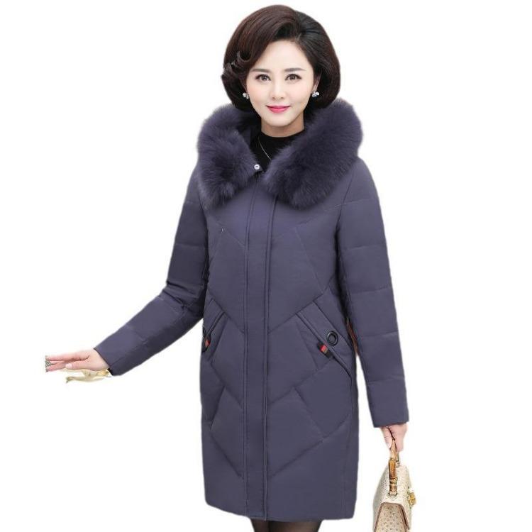 2024 Winter Down Jacket Women Plus Size Fur Collar Fashionable Warm Thickened Mother Trend
