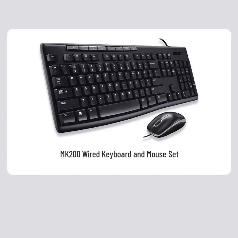 

Logitech MK200 Wired Keyboard and Mouse Combo