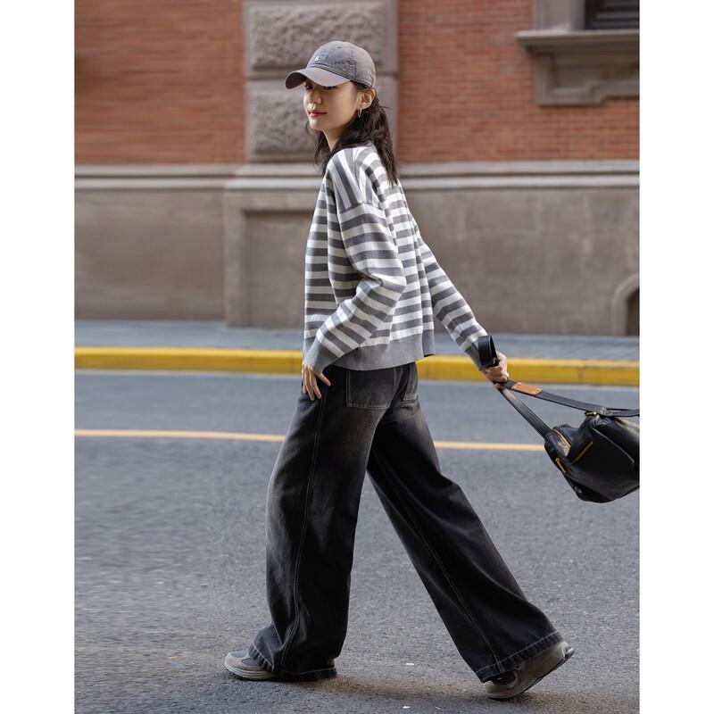 Women's American Retro Striped Knit Cardigan