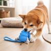 Bumpy Rubber Dog Toy with Rope, Dispensing Puzzle Slow Feeder for Small Dogs,