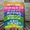 Inspirational English Canvas Art with Pine Wood Frame