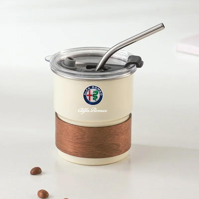 For Alfa Romeo Stainless Steel Cup Coffee Mug Camping Beer Mug 300ml Bottles For Alfa Romeo 156 Gt 159 147 166 Giulietta Giulia