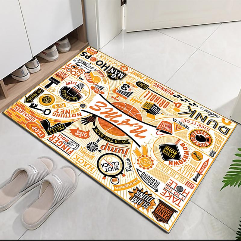 Custom Name Basketball Printed Carpet, for Office Chair Living Room Bedroom Kitchen Room Decor Gifts.