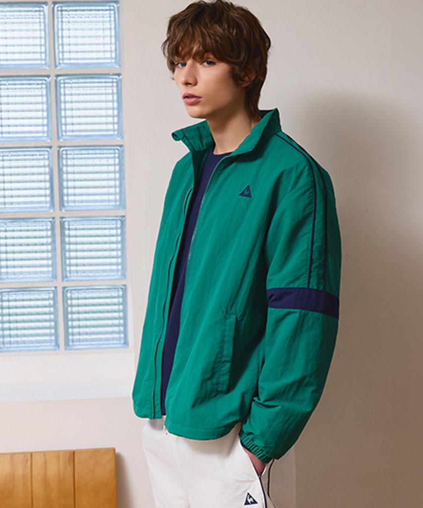 LECOQ Unisex Loose Fit Mesh Jacket - Green Qr123Ljk21