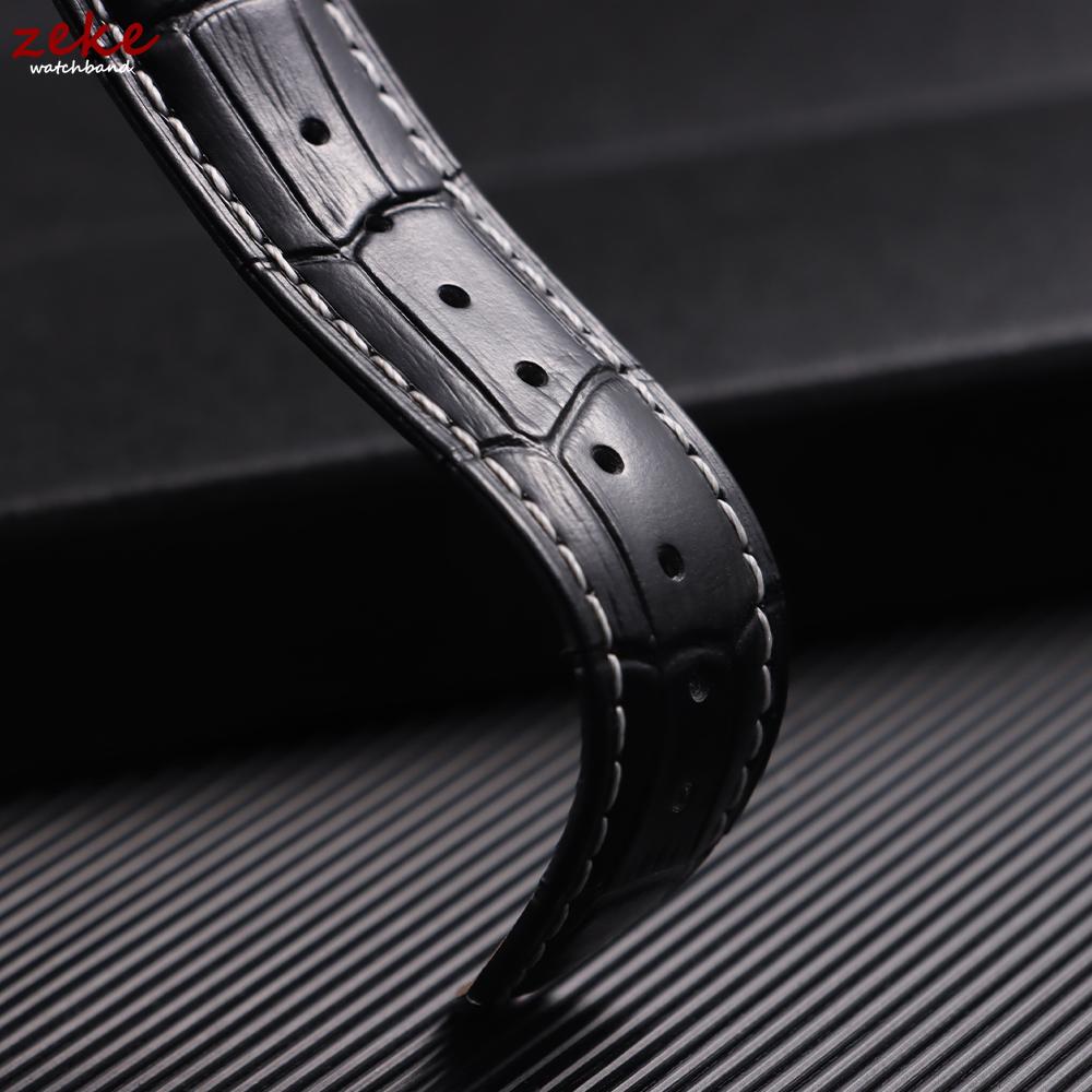 Genuine Calfskin Leather Watch Starp 12/13/14/15/16/17/18/19/20/21/22/23/24mm Universal Replacment Bands with Butterfly Buckle