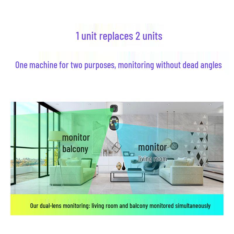 6D 360° Pan-Tilt WiFi HD Camera: Home/Outdoor Infrared Night Vision Intercom