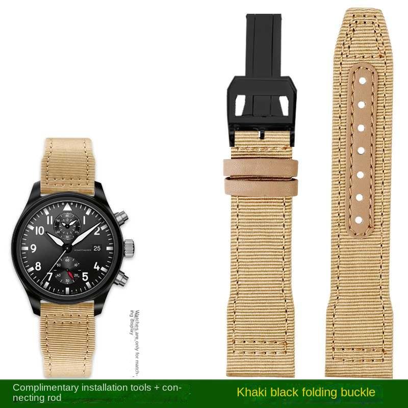 Bracelet de montre en nylon 20 mm 21 mm 22 mm pour IWC Universal Pilot Mark 18 Spitfire Fighter Série Portugal Bracelet de montre en toile