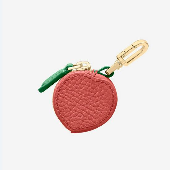 Spot PU Leder Besticktes Münzfach & Schlüsselanhänger - Lychee-Narbenleder, Erdbeere, Zitrone, Apfel, Avocado, Ananas Designs