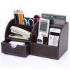 Schreibtisch-Organizer – multifunktionale Schreibtisch-Stifthalter-Aufbewahrungsbox aus Leder – Visitenkarten-/Stift-/Bleistift-/Handy-/Schreibwarenhalter