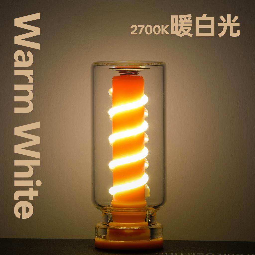 Transparent Spring Touch Dimmable USB Night Light, Portable LED Bedside Lamp