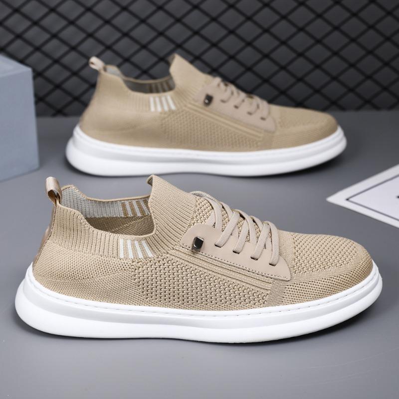 

Men s shoes summer breathable mesh sports casual flat shoes men s one-pedal fly-woven thin men s shoes 44